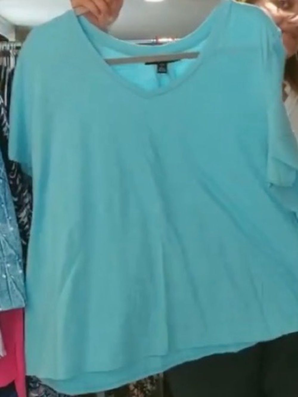 ellos Turquoise V-Neck Short Sleeve Tee
